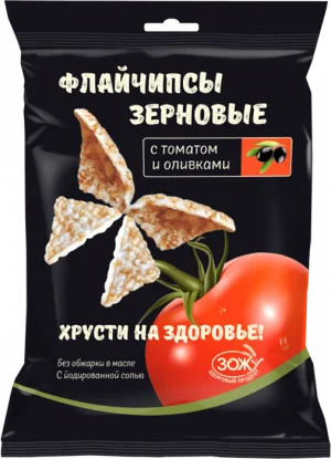 Флайчипсы зерновые с томатом и оливками